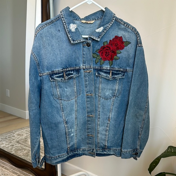 Other - Rose Patchwork Denim Jacket